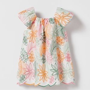 Zara girls embroidery dress